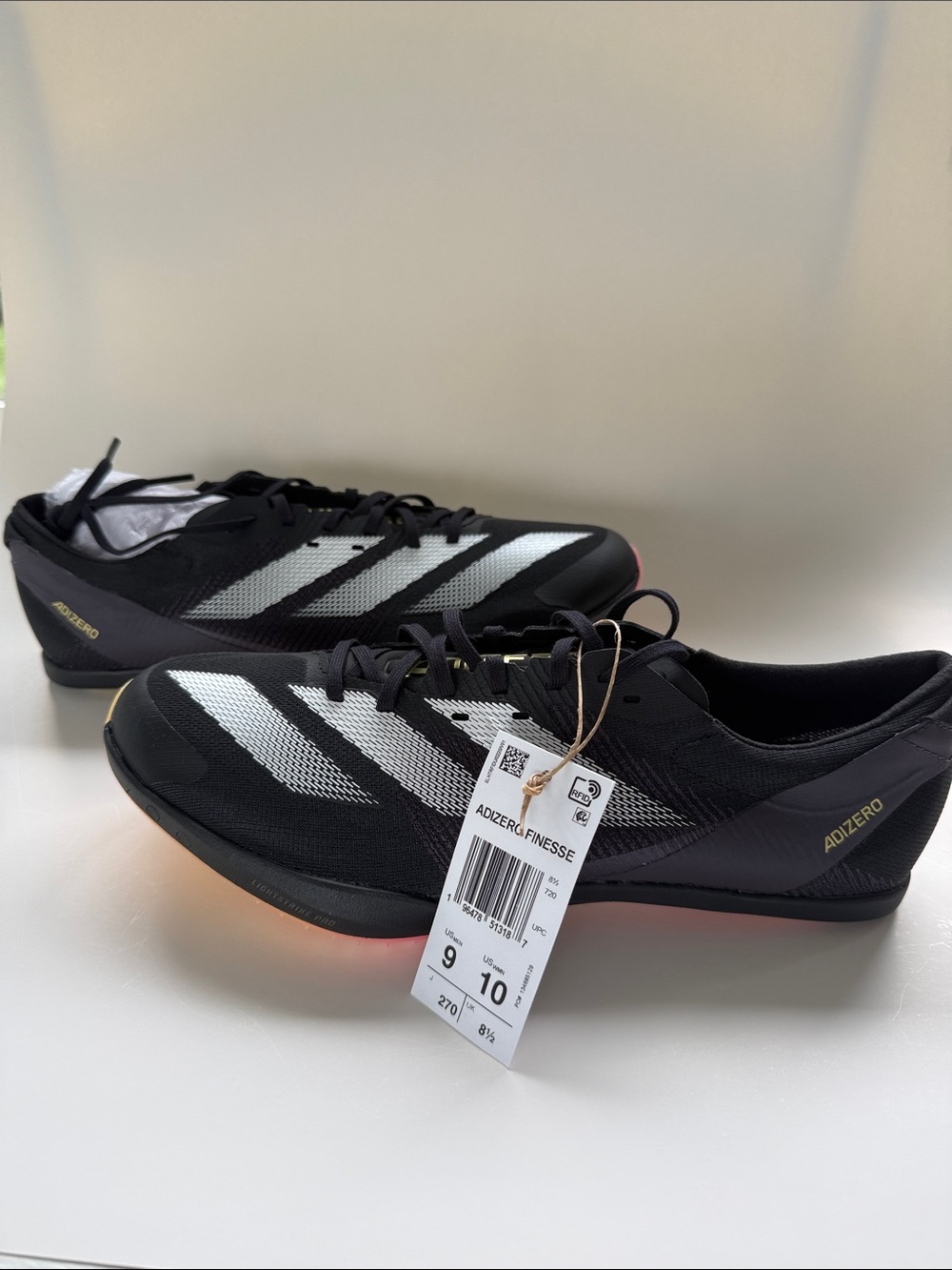 NWT Adidas Adizero Finesse Lightweight Track Spike Sprints Sneakers Black Unisex
